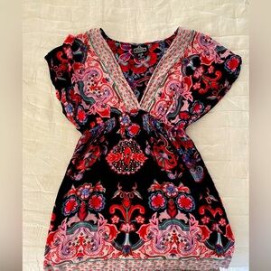 Floral V-Neck Women's Kimono